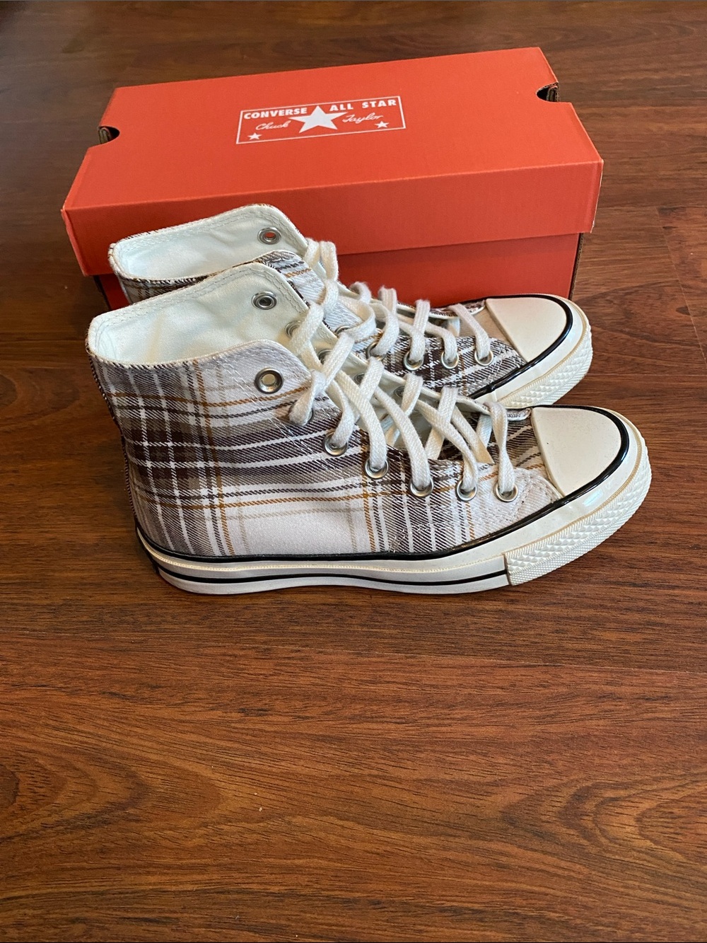 Converse Plaid High-Top Sneakers Fall Colors